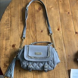 BCBG Paris Quilted gray/ taupe messenger purse